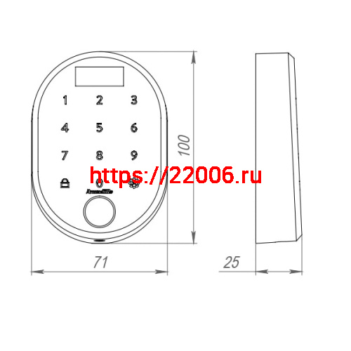 Кодовая панель Armadillo (Армадилло) с отпечатком пальца CD.B RT01.02 BL черный фото 3 Кодовая панель Armadillo (Армадилло) с отпечатком пальца CD.B RT01.02 BL черный фото 3