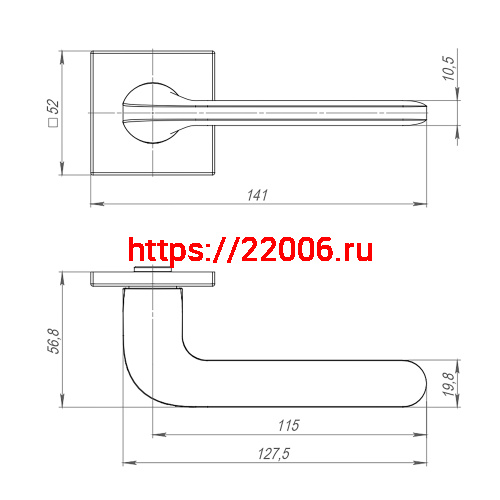 Ручка Punto (Пунто) раздельная K.ARC.Q52.ASPECT BL-24 черный фото 3
