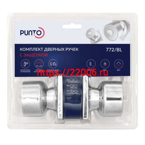 Ручка Punto (Пунто) защелка DK772/BL CP-BK (фик.) хром фото 2 Ручка Punto (Пунто) защелка DK772/BL CP-BK (фик.) хром фото 2