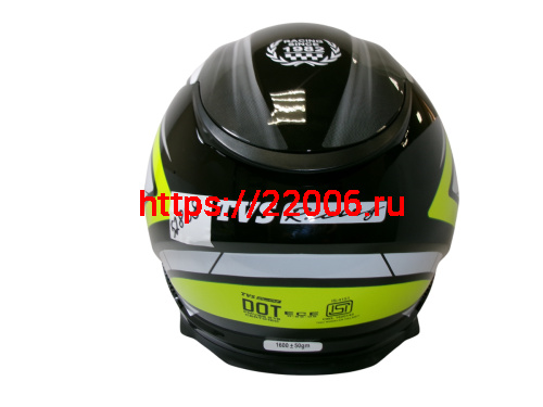 Шлем TVS RACING (Индия) STREET D/V BLACK YELLOW размер L, + пинлок в комплекте, очки фото 3