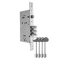 Замок Fuaro (Фуаро) врезной сувальдный MDV25/S-60.85.3R16 w/o plate 4key (ключ удл. 115/75 4 мм серый)