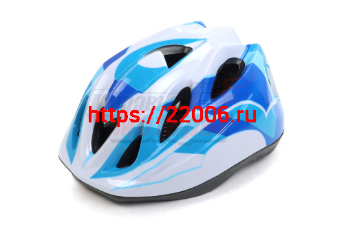 Шлем Вело детский (цв. бело-синий) (размер 46-54см) Шлем Вело детский (цв. бело-синий) (размер 46-54см)