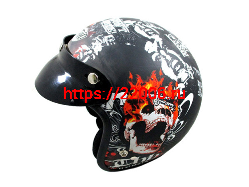 Мотошлем THH T-380 №6 matte skull (M) Мотошлем THH T-380 №6 matte skull (M)