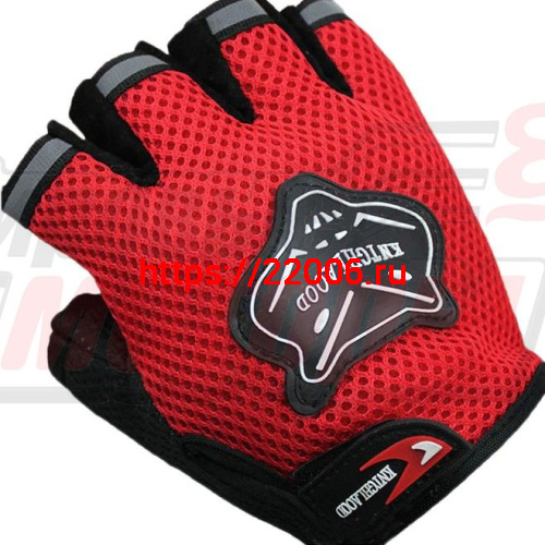 Перчатки без пальцев "KNTGHLAOOD" красные (текстиль) Перчатки без пальцев "KNTGHLAOOD" красные (текстиль)