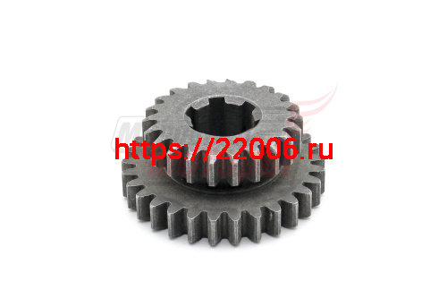 Шестерня ведущая 2-й и 3-й передачи КПП (22+29 зубов, под вал 6-тишлицевой) МБ-8D, МБ-10D Шестерня ведущая 2-й и 3-й передачи КПП (22+29 зубов, под вал 6-тишлицевой) МБ-8D, МБ-10D