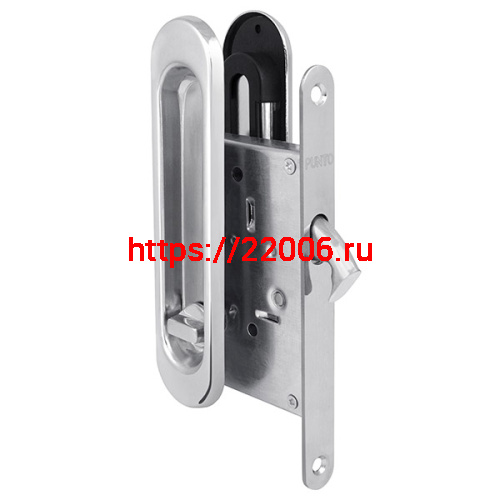 Защелка Punto (Пунто) с ручками для раздвижных дверей SH.SL152.KIT011-BK (Soft LINE SL-011) СP-8 хром