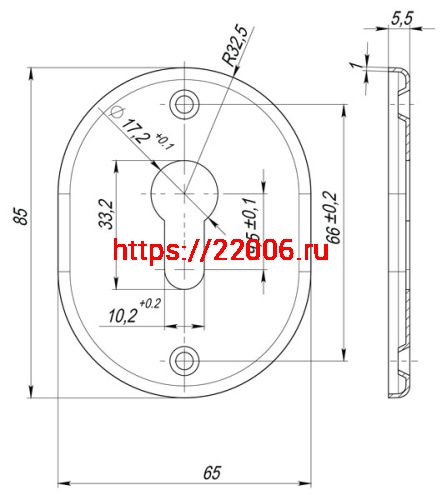Декоративная накладка Fuaro (Фуаро) под цилиндр ESC 416 GP ЛАТУНЬ фото 3