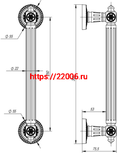 Ручка-скоба Armadillo (Армадилло) PULL.CL250.Matador ( Matador PULL CL) SILVER-925 серебро 925 фото 3 Ручка-скоба Armadillo (Армадилло) PULL.CL250.Matador ( Matador PULL CL) SILVER-925 серебро 925 фото 3
