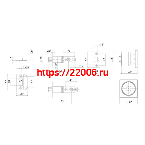 Ручка Punto (Пунто) защелка DK772/BL CP-ET (кл./фик.) хром фото 3