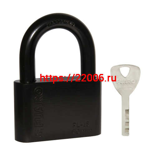 Замок Fuaro (Фуаро) навесной PL-WEATHER-1560 Black 4 fin key ( PL-15-60) диск. /блистер