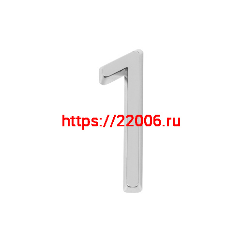 Цифра Fuaro (Фуаро) "1" самоклеящаяся ABS (50х37) (FUARO) CP хром Цифра Fuaro (Фуаро) "1" самоклеящаяся ABS (50х37) (FUARO) CP хром