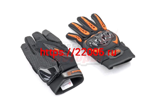 Перчатки мото "RIDING TRIBE" MCS-17 оранжевые (пласт.защита,тыльн.часть-износост.дыш.ткань) L Перчатки мото "RIDING TRIBE" MCS-17 оранжевые (пласт.защита,тыльн.часть-износост.дыш.ткань) L