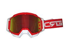 Очки 815-191 оправа красная, линза зеркальная двойная резинка 100%