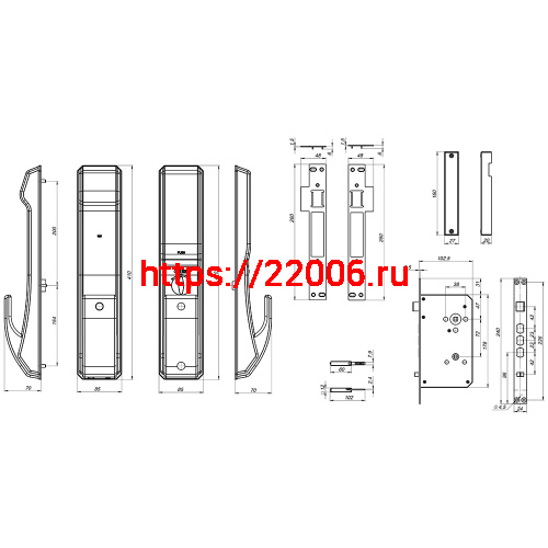 Замок врезной электронный Kaadas K9-5W с отпечатком пальца, со встроенным модулем WIFI, черный фото 3 Замок врезной электронный Kaadas K9-5W с отпечатком пальца, со встроенным модулем WIFI, черный фото 3