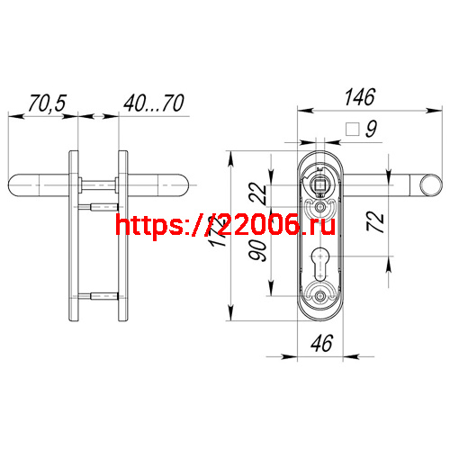 Ручка Fuaro (Фуаро) дверная FP.DH172.0433 NE (DH-0433 NE) (9x140) с пружиной BL-24 черный фото 2 Ручка Fuaro (Фуаро) дверная FP.DH172.0433 NE (DH-0433 NE) (9x140) с пружиной BL-24 черный фото 2