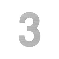 Цифра Fuaro (Фуаро) "3" самоклеящаяся SS304 (50х30) (FUARO) SSC сатинированный хром