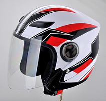 Мотошлем YM-619 Graphics красно-белый (XS)