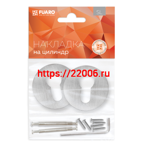 Накладка Fuaro (Фуаро) на цилиндр ET.R.SLR52 SSC-16 сатинированный хром фото 2