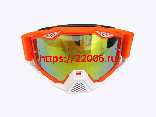 Очки YH-147 оправа оранжевая матовая, линза желтая зеркальная с защитой носа Очки YH-147 оправа оранжевая матовая, линза желтая зеркальная с защитой носа