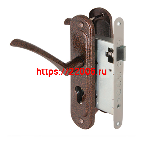 Корпус Ajax (Аякс) врезного замка с ручками на планке KIT А7-5555/3 W/B MOS