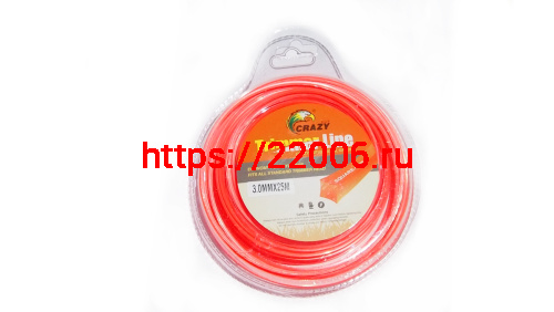 Леска триммерная (3,0*25м) CRAZY STONE квадрат