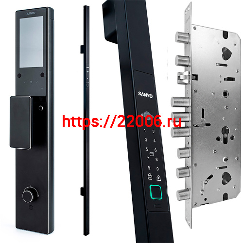 Электронный замок Sanyo D501 Tuya DM70 с WiFi, ручка скоба 1800 мм, черный фото 3 Электронный замок Sanyo D501 Tuya DM70 с WiFi, ручка скоба 1800 мм, черный фото 3