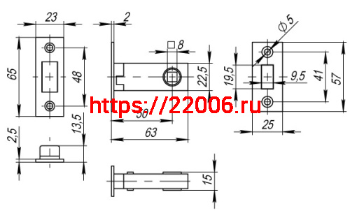 Защелка Fuaro (Фуаро) врезная MAGNM12-50-25 (M12-50-25) GR графит фото 3