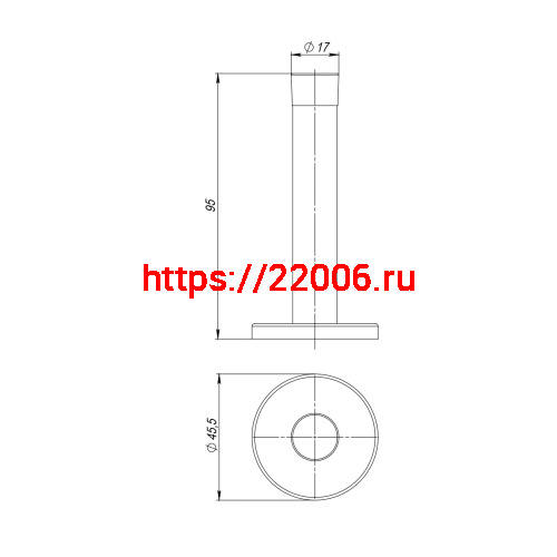 Упор Fuaro (Фуаро) дверной настенный STOPPER/M.15 INOX (нерж. сталь) фото 3