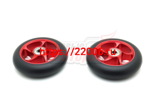 Колеса для самокатов ТРЮКОВЫХ 100мм с подш. ABEC-5 (алюминий, цвета разные) (пара) Колеса для самокатов ТРЮКОВЫХ 100мм с подш. ABEC-5 (алюминий, цвета разные) (пара)