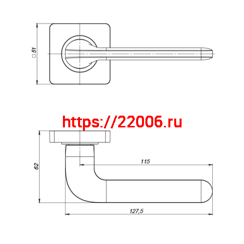 Ручка Punto (Пунто) раздельная K.ZQ51.DROID (DROID ZQ) SN/CP-3 матовый никель/хром фото 3