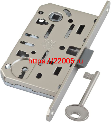 B01101.50.34 AGB (АГБ) Корпус врезного замка под ключ (матовый хром) MEDIANA EVOLUTION