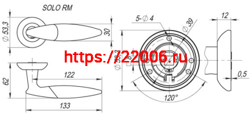Ручка Fuaro (Фуаро) раздельная R.RM54.SOLO (SOLO RM) SN/CP-3 матовый никель/хром фото 3 Ручка Fuaro (Фуаро) раздельная R.RM54.SOLO (SOLO RM) SN/CP-3 матовый никель/хром фото 3