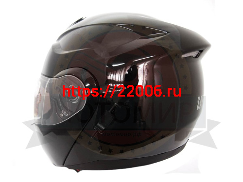 Шлем модуляр "Safelead" HF-119 TRANSFORMER с встр. очками, черный, серебристый размер ХL фото 4 Шлем модуляр "Safelead" HF-119 TRANSFORMER с встр. очками, черный, серебристый размер ХL фото 4