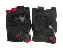 Перчатки PRO-BIKER MCS-57B без пальцев (чёрно-красные), р-р XL