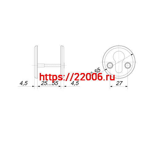 Накладка Fuaro (Фуаро) на цилиндр ET.R.FIN001 (ESC-С-001) CP хром фото 4 Накладка Fuaro (Фуаро) на цилиндр ET.R.FIN001 (ESC-С-001) CP хром фото 4