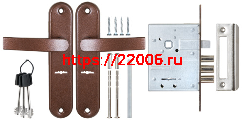 Замок Sam (Сам) врезной сувальдный с защёлкой в комплекте с ручкой ЗВ9-8/13 (медный антик), 3 кл. /84301/ фото 4 Замок Sam (Сам) врезной сувальдный с защёлкой в комплекте с ручкой ЗВ9-8/13 (медный антик), 3 кл. /84301/ фото 4