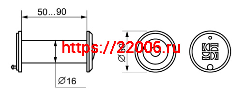 Глазок Fuaro (Фуаро) дверной, оптика пластик DV 3/90-50/Z (VIEWER 3 DVZ) GP золото фото 2 Глазок Fuaro (Фуаро) дверной, оптика пластик DV 3/90-50/Z (VIEWER 3 DVZ) GP золото фото 2
