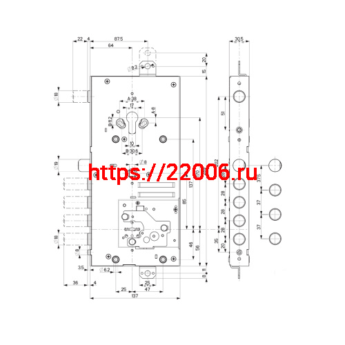 Замок Mottura (Моттура) врезной двухсистемный 54.J919M-D MyKey (правый), перекод. с торца, кл. 60 мм, без накл. фото 3 Замок Mottura (Моттура) врезной двухсистемный 54.J919M-D MyKey (правый), перекод. с торца, кл. 60 мм, без накл. фото 3