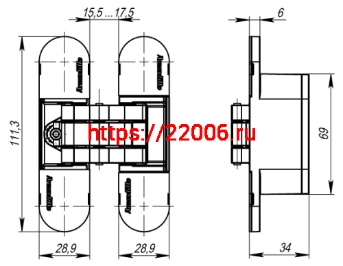 Петля скрытой установки с 3D-регулировкой Armadillo 11160UN3D (Architect 3D-ACH Universal 60) SG «матовое золото» фото 5 Петля скрытой установки с 3D-регулировкой Armadillo 11160UN3D (Architect 3D-ACH Universal 60) SG «матовое золото» фото 5