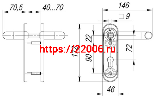 Ручка Fuaro (Фуаро) дверная FP.DH172.0433 NE (DH-0433 NE) (9x140) с пружиной BL-24 черный фото 2
