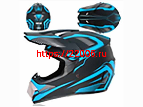 Мотошлем VIRTUE MD-905 Кросс черно-синий матовый (L) Мотошлем VIRTUE MD-905 Кросс черно-синий матовый (L)