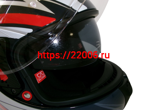 Шлем TVS RACING (Индия) STREET D/V NAVY BLUE RED размер L, + пинлок в комплекте, очки фото 5