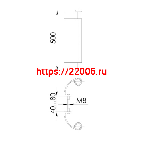 Ручка Punto (Пунто) дверная офисная PH31/500.02 500мм RAL9016 белый фото 4