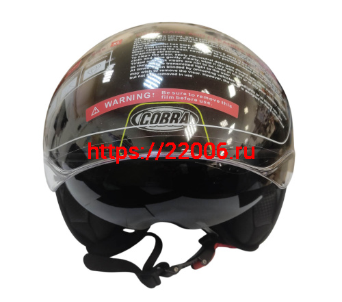 Шлем открытый COBRA EC H595, серый титан, синий, очки, размер XL фото 3