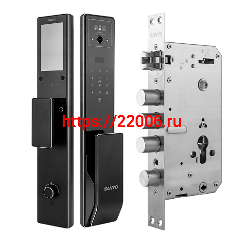 Электронный замок Sanyo D300 Tuya DM70 с WiFi, с распознаванием лиц, черный фото 2 Электронный замок Sanyo D300 Tuya DM70 с WiFi, с распознаванием лиц, черный фото 2
