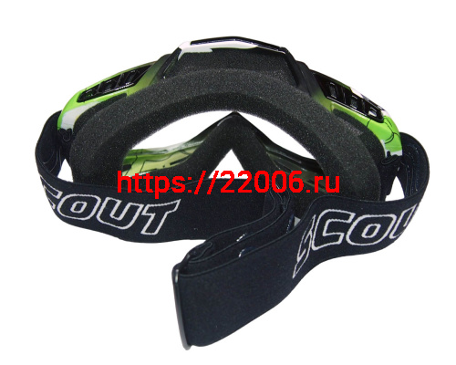 Очки мотокросс/спорт SCOUT (NK-1016) черн/зелен, резинка с силиконом, цветн упаковка фото 2 Очки мотокросс/спорт SCOUT (NK-1016) черн/зелен, резинка с силиконом, цветн упаковка фото 2