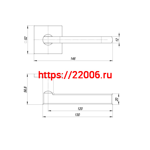 Ручка Punto (Пунто) раздельная K.ARC.Q52.PLUTON SN-3 матовый никель фото 3