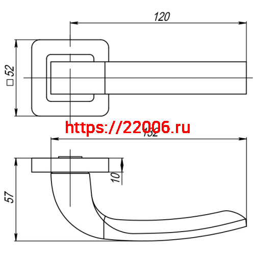 Ручка Punto (Пунто) раздельная K.QR52.ORION (ORION QR) GR/CP-23 графит/хром фото 3 Ручка Punto (Пунто) раздельная K.QR52.ORION (ORION QR) GR/CP-23 графит/хром фото 3