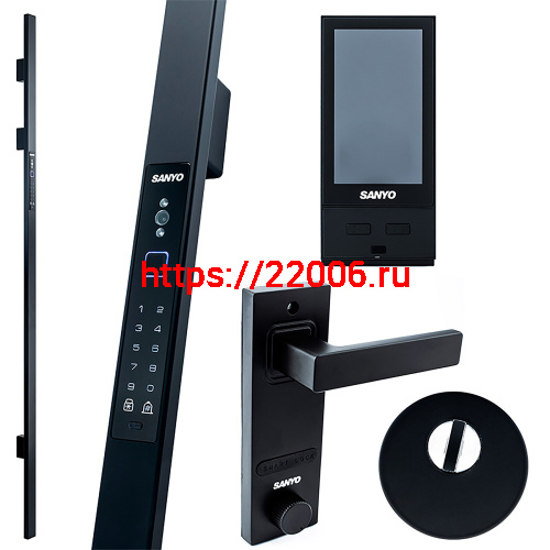 Электронный замок Sanyo D700 Usmart Go DM70 с WiFi, ручка скоба 1800 мм, черный Электронный замок Sanyo D700 Usmart Go DM70 с WiFi, ручка скоба 1800 мм, черный
